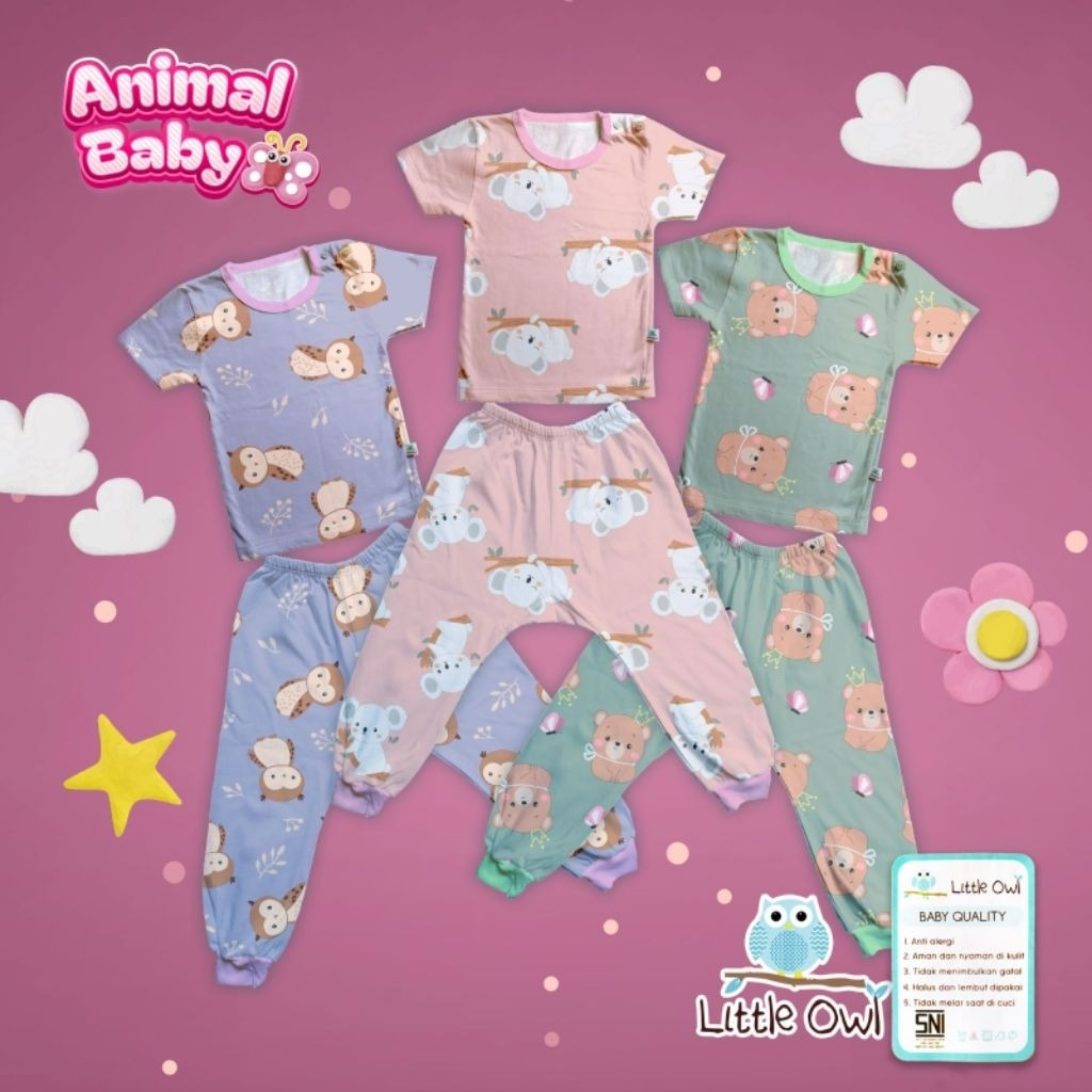LITTLE OWL - SETELAN PENDEK CELANA PANJANG LITTLE OWL - SETELAN BAJU ANAK LITTLE OWL - SET BAJU BAYI