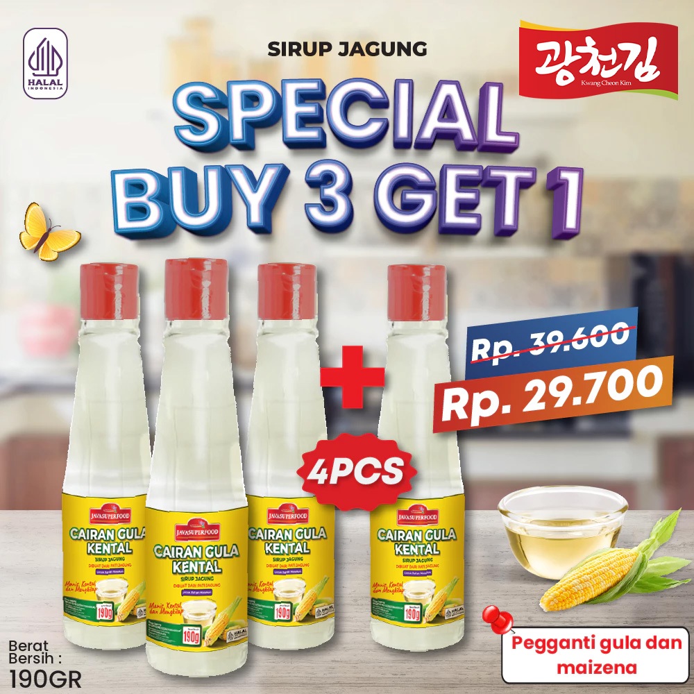 

[BELI 3 GRATIS 1] HALAL CORN SYRUP JAVA SUPER FOOD 190G / GULA KENTAL SIRUP JAGUNG / PEMANIS JAGUNG / MULYEOT