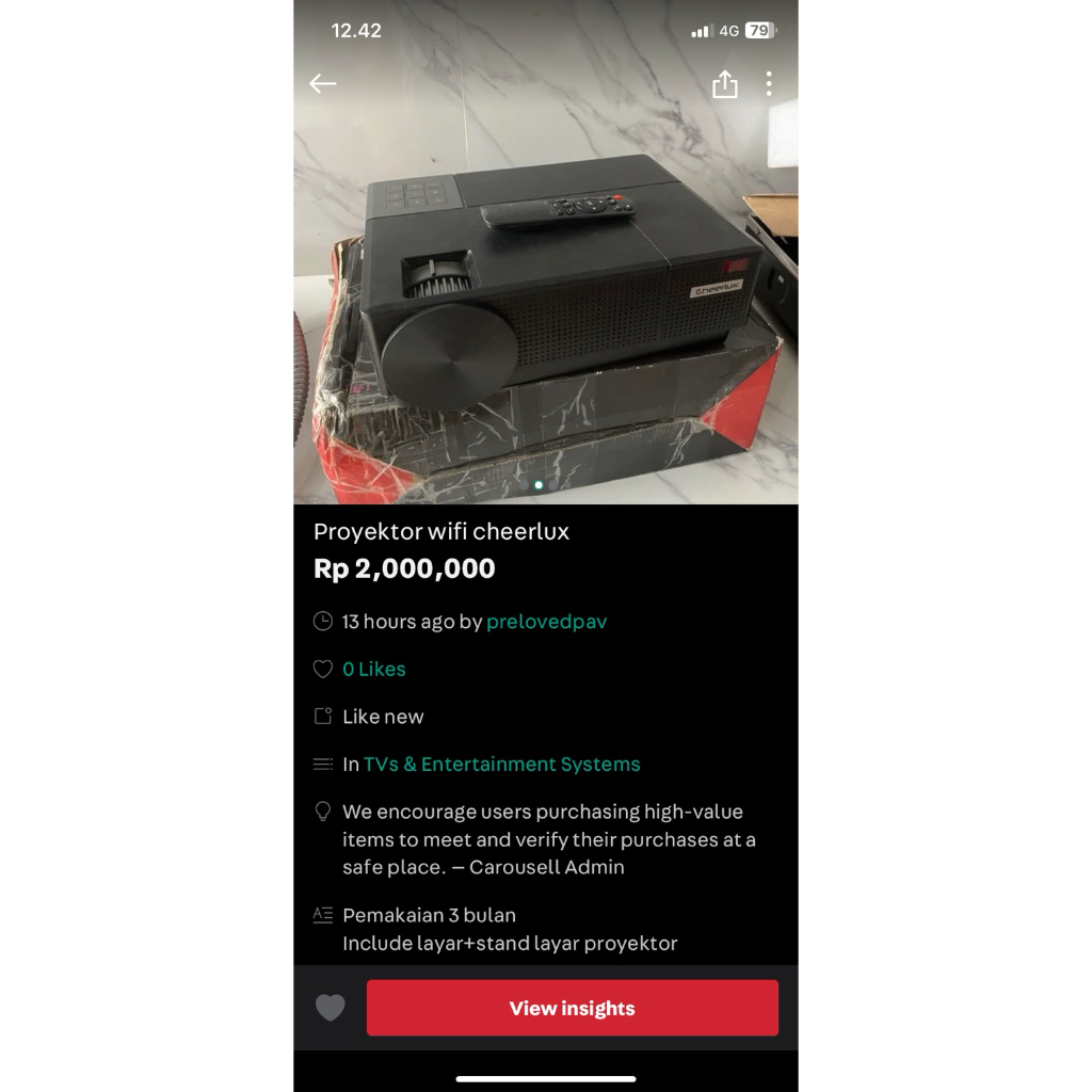 Preloved proyektor cheerlux