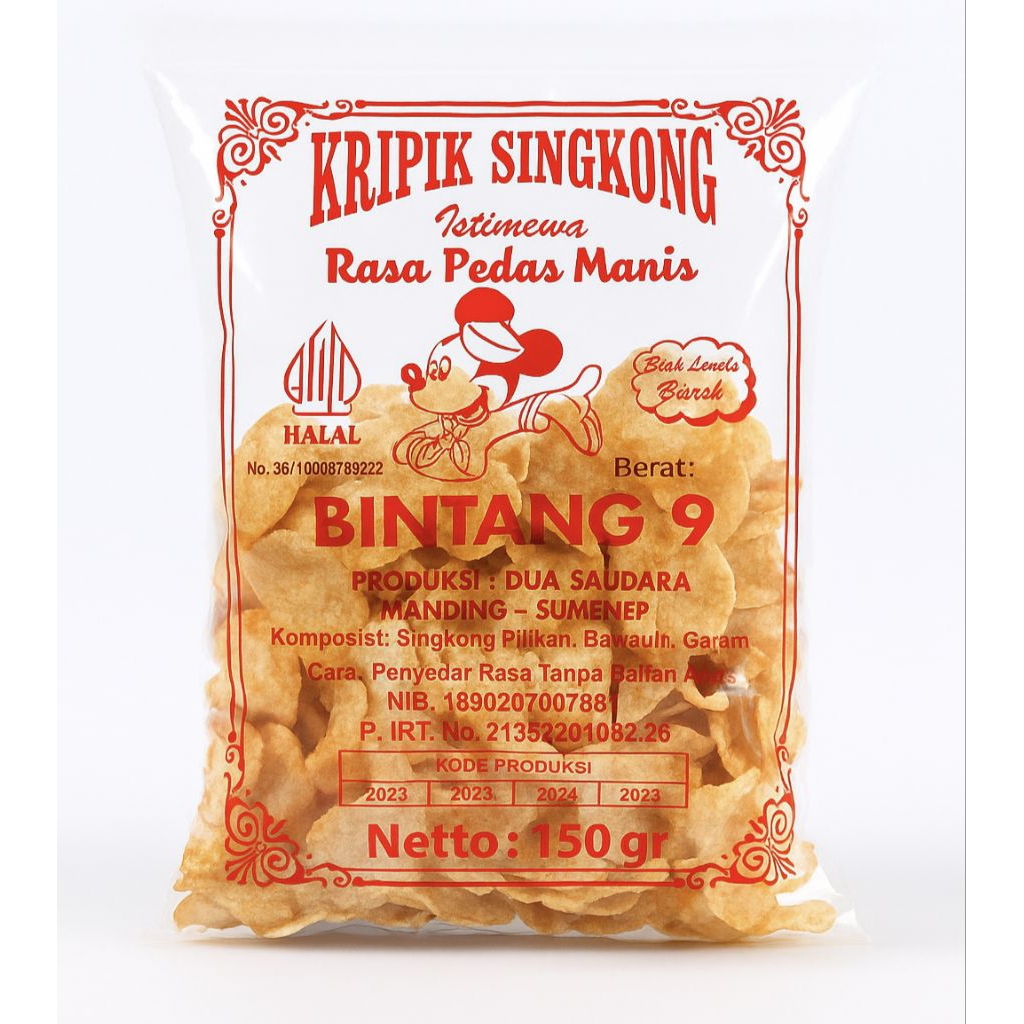 

Kripik Singkong Pedas Manis Madura Bintang 9 - Sumenep