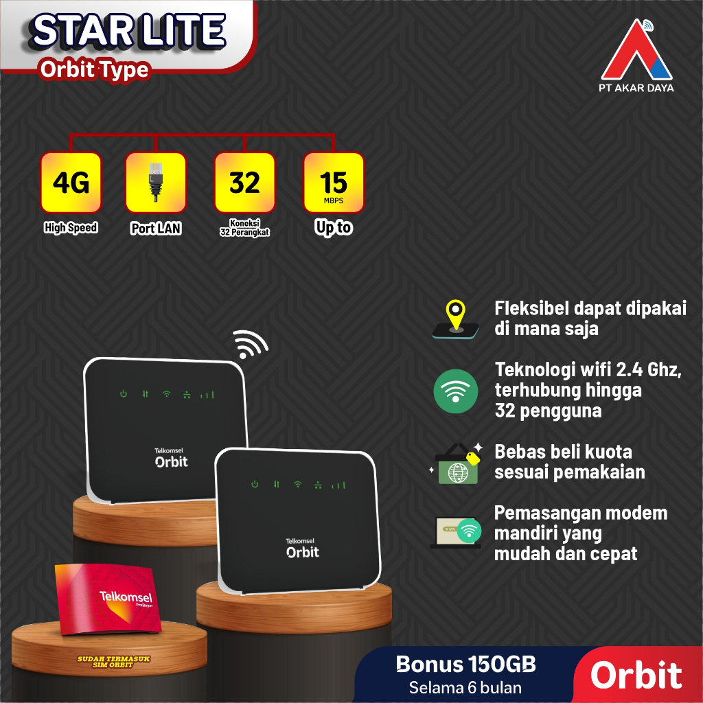 ORBIT STAR LITE - MODEM STAR LITE - Telkomsel Orbit Star LITE Modem WiFi 4G High Speed