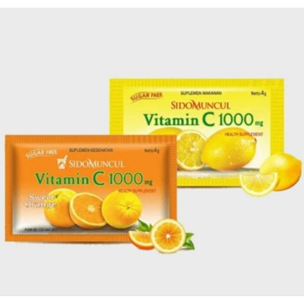 [SIDOMUNCUL VITAMIN C] 1000 MG RASA LEMON, RASA JERUK 1 SACHET