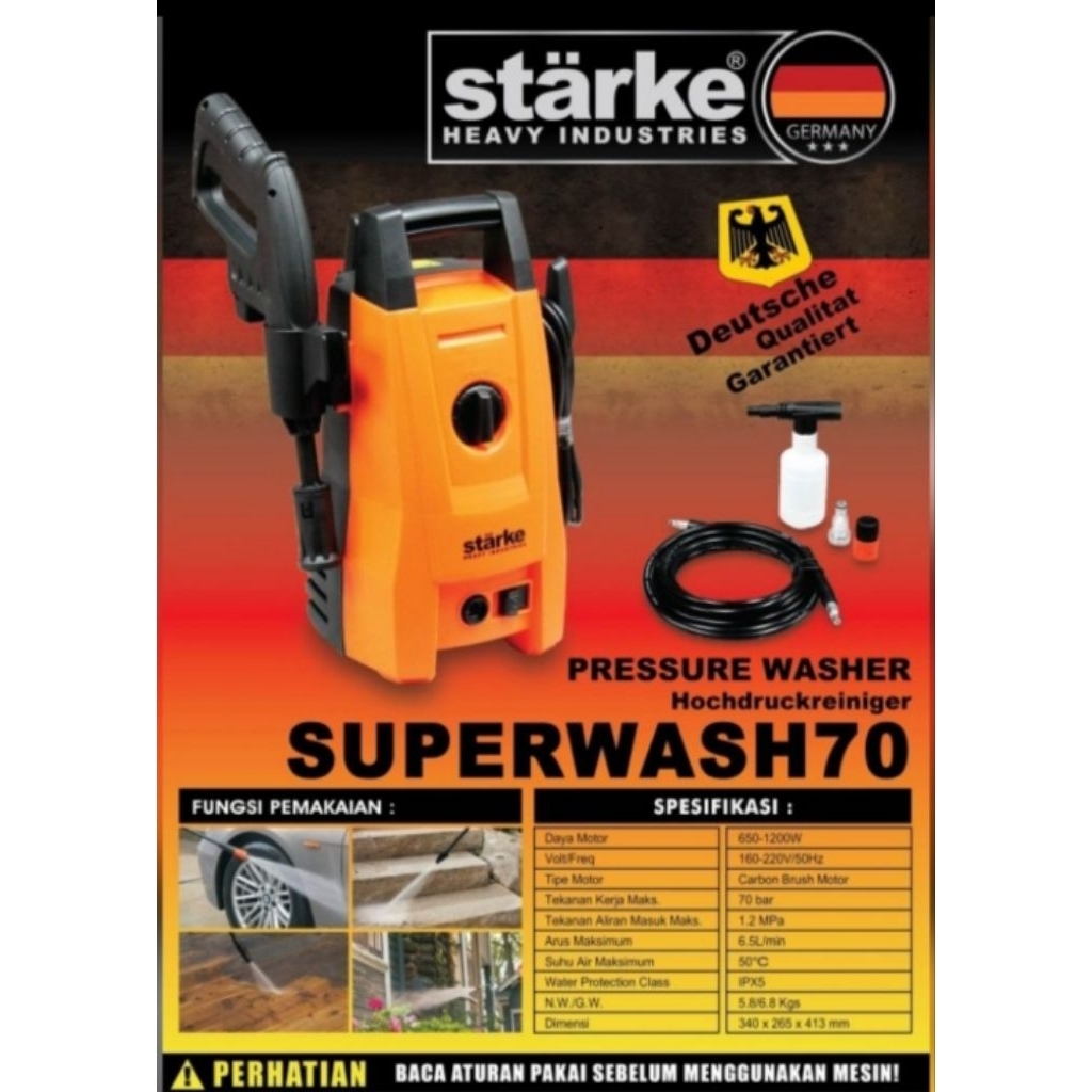 mesin steam motor mobil  Starke superwash70 / jet cleaner Starke superwash