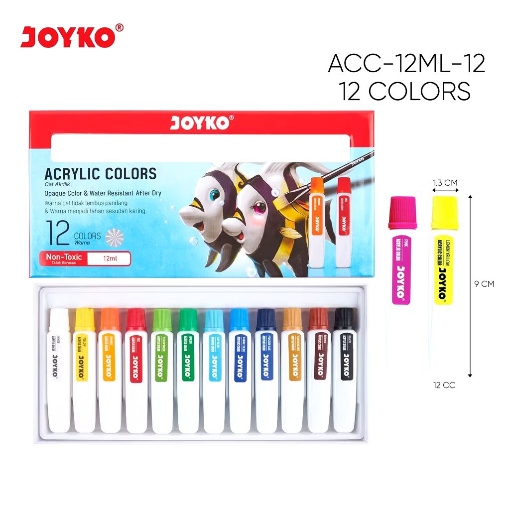 

Joyko ACC-12ML-12 | Cat Akrilik 12 Warna | Acrylic 12 Color