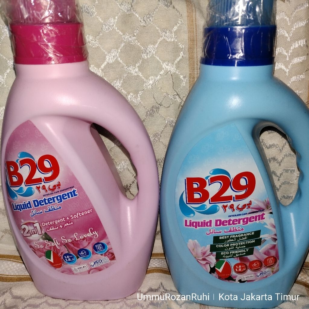 B29 Liquid Detergent 1.8L Deterjen Cair Konsentrat Pencuci Pakaian 2in1 Softener dan Color Protectio