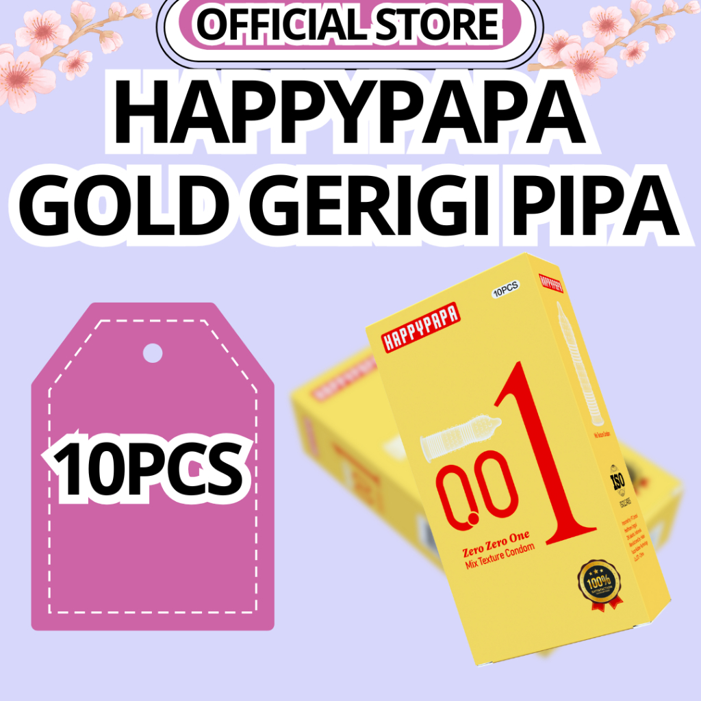 Happypapa 001 Condom Gerigi Pipa Ori 10 Pcs