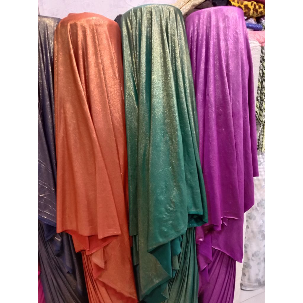 kain/bahan Jersey gliter | bahan garment antik