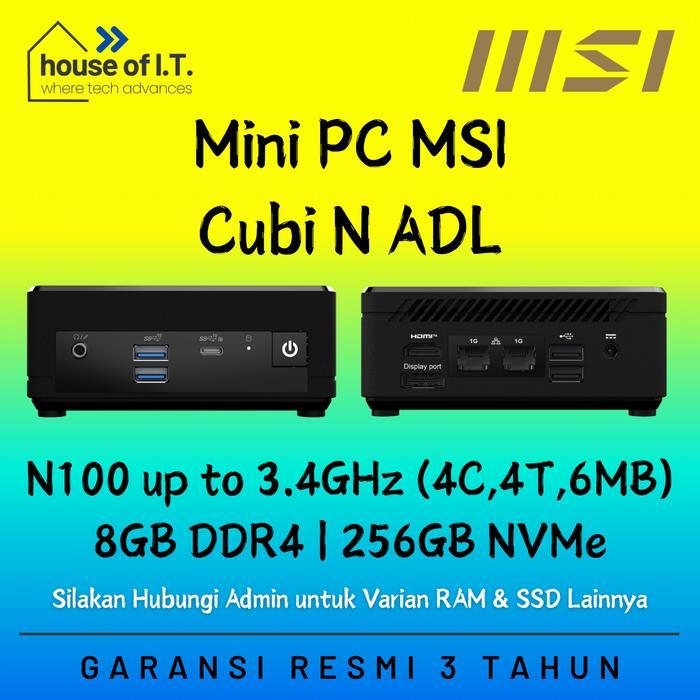 MSI Cubi N ADL Intel N100 - Mini PC Intel N100 - Mini PC MSI Cubi N100