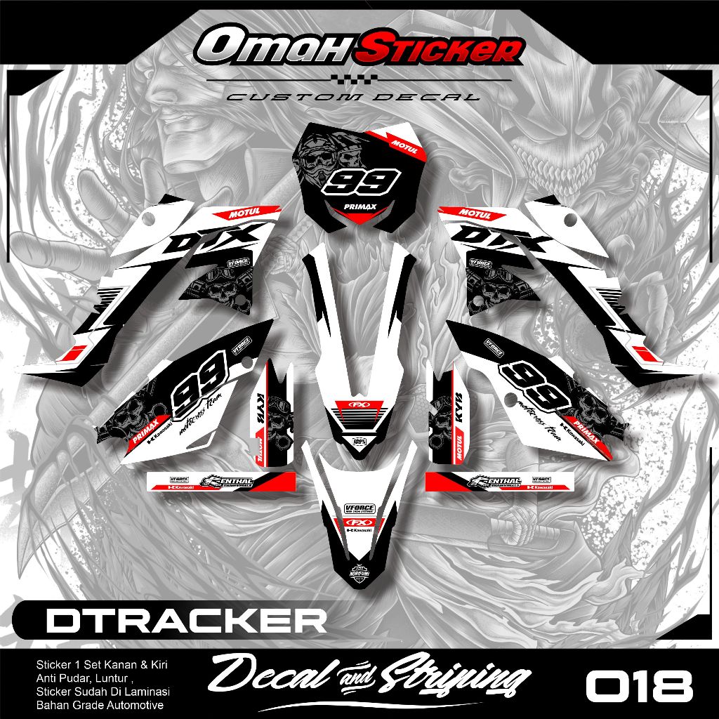 Decal Dtracker custom full body . Decal Dtracker papan spakbor custom RMZ . Dtracker 150 ( glossy at