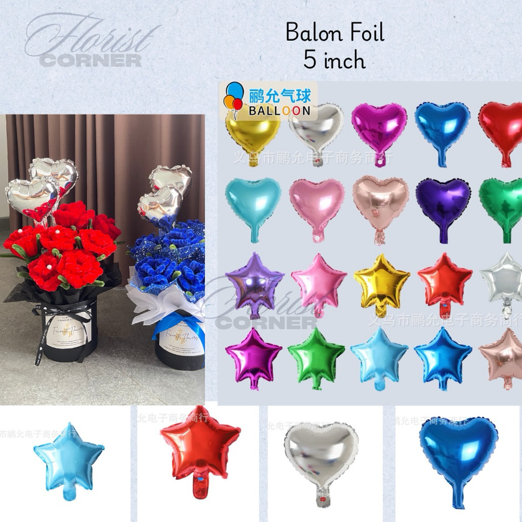 Balon Foil 5 Inch – Aksesoris Buket Bunga, Hampers & Gift