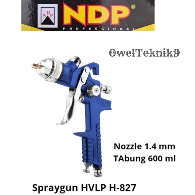 OwelTeknik9 - Spraygun HVLP H827 Nozzle 1,4mm NDP/Alat Semprot Cat Spray Gun HVLP Nozzle 1,4mm Tabun