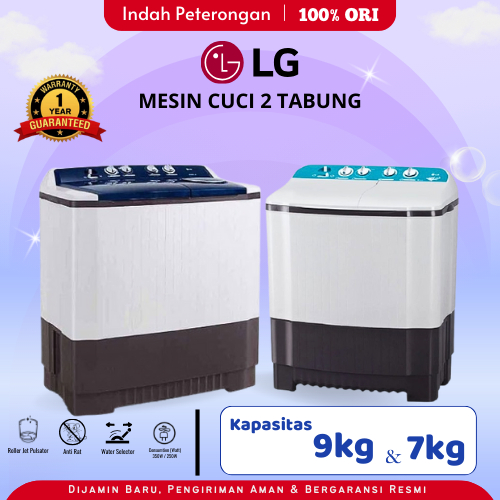 MESIN CUCI LG 9KG/ MESIN CUCI LG 8KG/ MESIN CUCI LG 6KG/ MESIN CUCI LG 2 TABUNG/ MESIN CUCI JOMBANG/