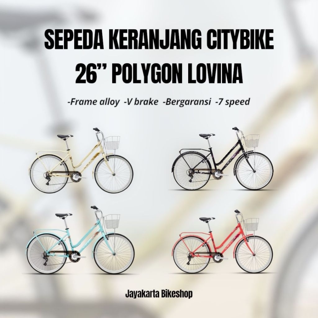 SEPEDA CITYBIKE KERANJANG DEWASA 26 POLYGON LOVINA ORIGINAL BERGARANSI BARU