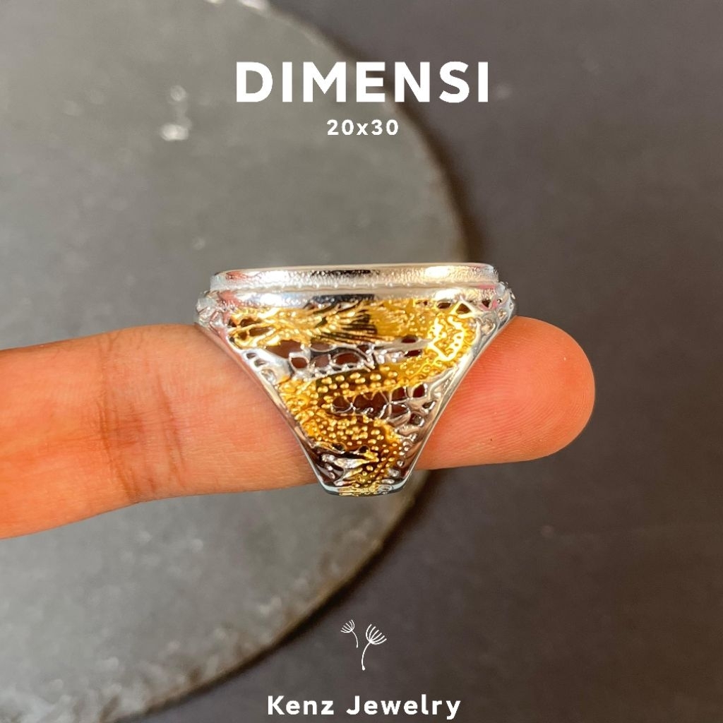 Emban Ring Cincin Naga Titanium Kombinasi 20x30