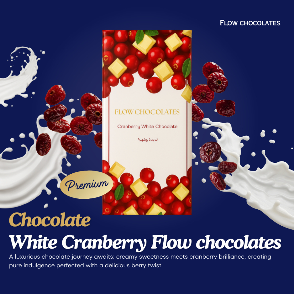 

Flow Chocolates - Cokelat Putih Premium dengan Cranberry | Handmade 60g