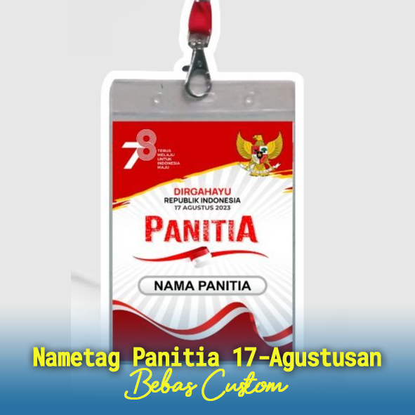

Name Tag Panitia Tema 17 Agustusan, Name Tag Kegiatan, Name Tag Event Organizer, Name Tag Cetak Bahan ArtPaper (bukan HVS)