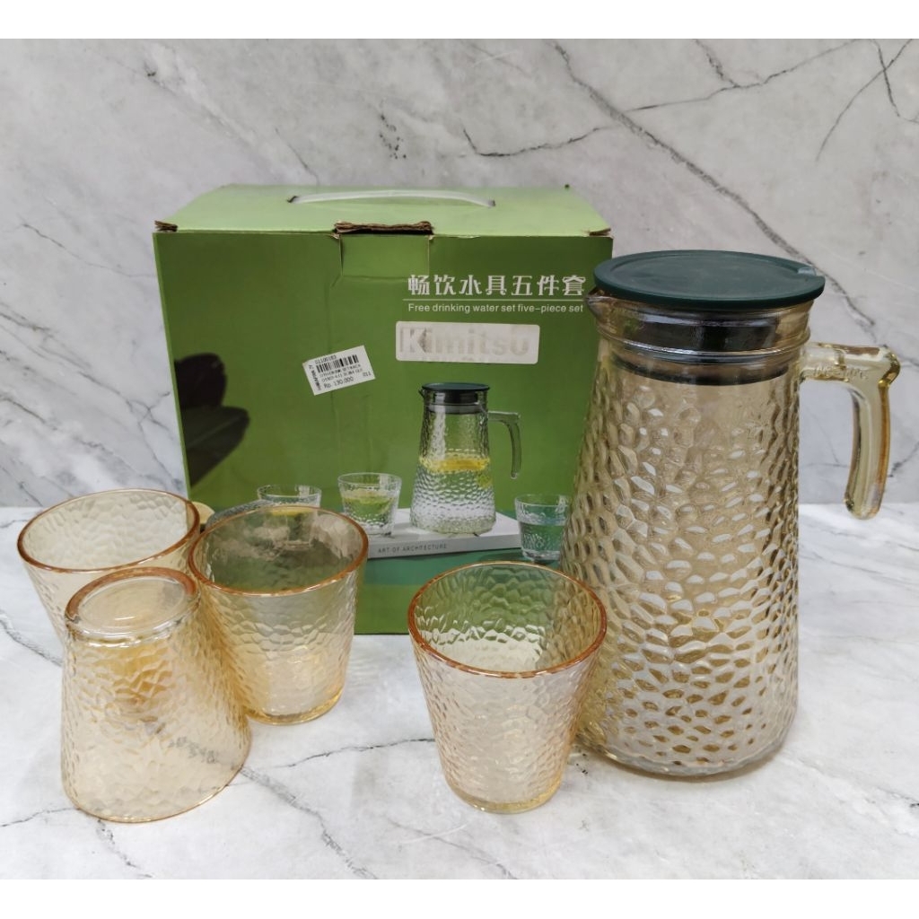 GELAS KACA SET + PITCHER 1.5 L KIMITSU / PITCHER SET / GELAS TAMU - KIMITSU