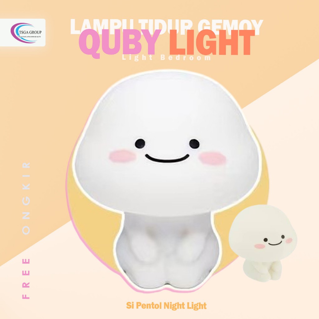 Quby Lamp Lampu Tidur Pentol Star Moly Light Bedroom Unik Lucu Charger dan Batteray Lampu Malam Cuby