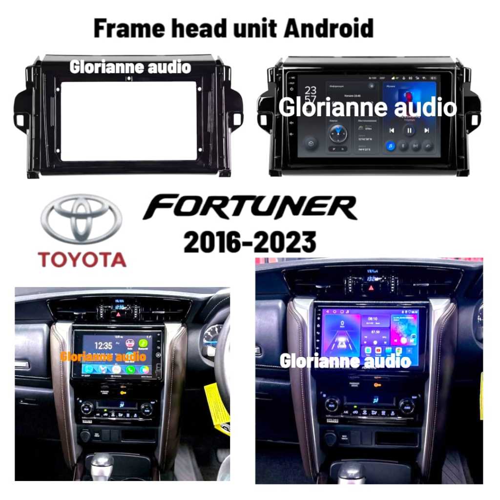 Frame Head Unit Android Fortuner 2016 - 2023  9 inch
