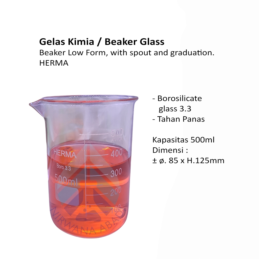 Beaker Glass HERMA, Beker Gelas, Gelas Kimia