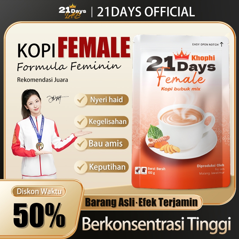 

21Days Coffee Kopi wanita – Pelancaran Menstruasi - Kunyit, Kacip Fatimah, Daun Sirih