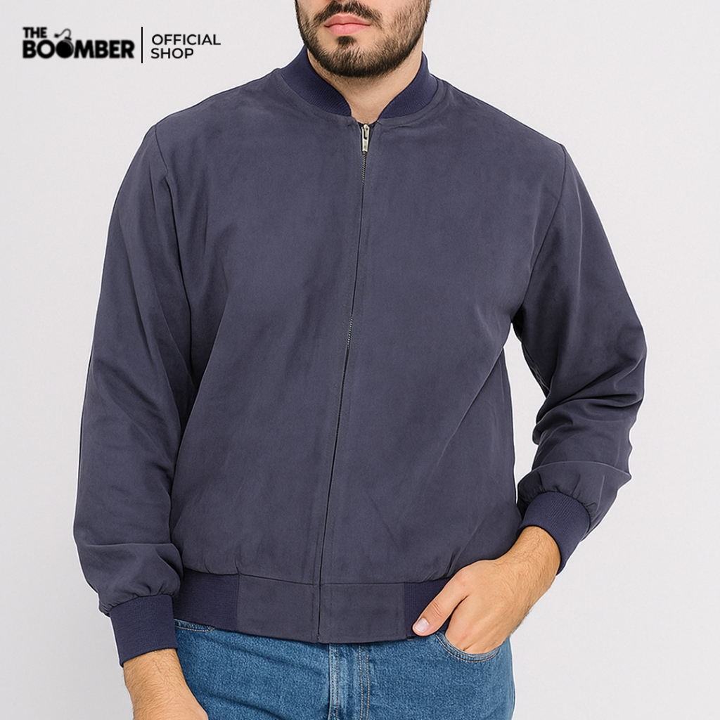 THE BOMBER - ALFREDO JACKET | Jaket Bomber Pria Basic Denim Leather Suede