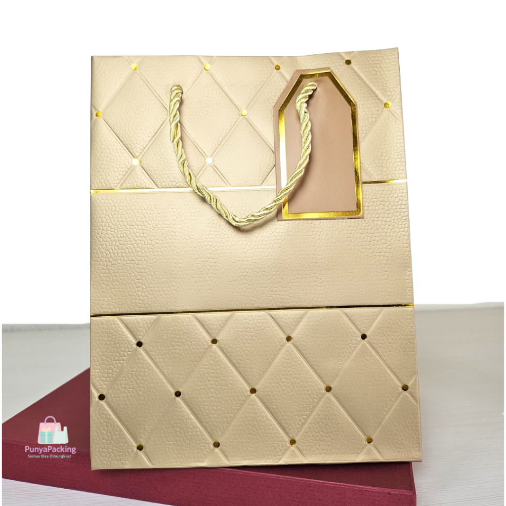 

Paper Bag/Kantong/Tas Elegan Premium Mewah Embossed Motif Kulit Untuk Hadiah/Ulang Tahun