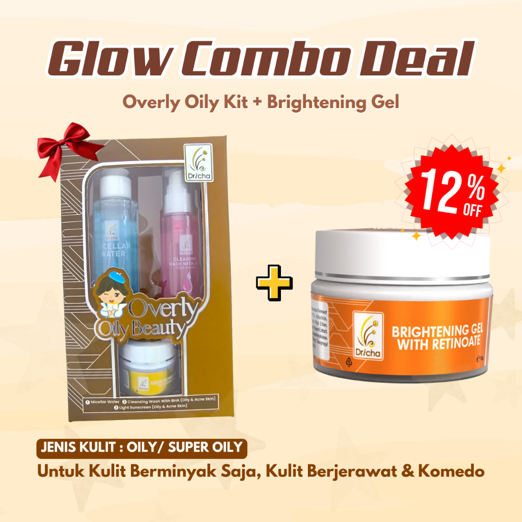 PROMO COMBO DEAL Dricha Skincare ( PAKET BASIC + BRIGHTENING GEL )