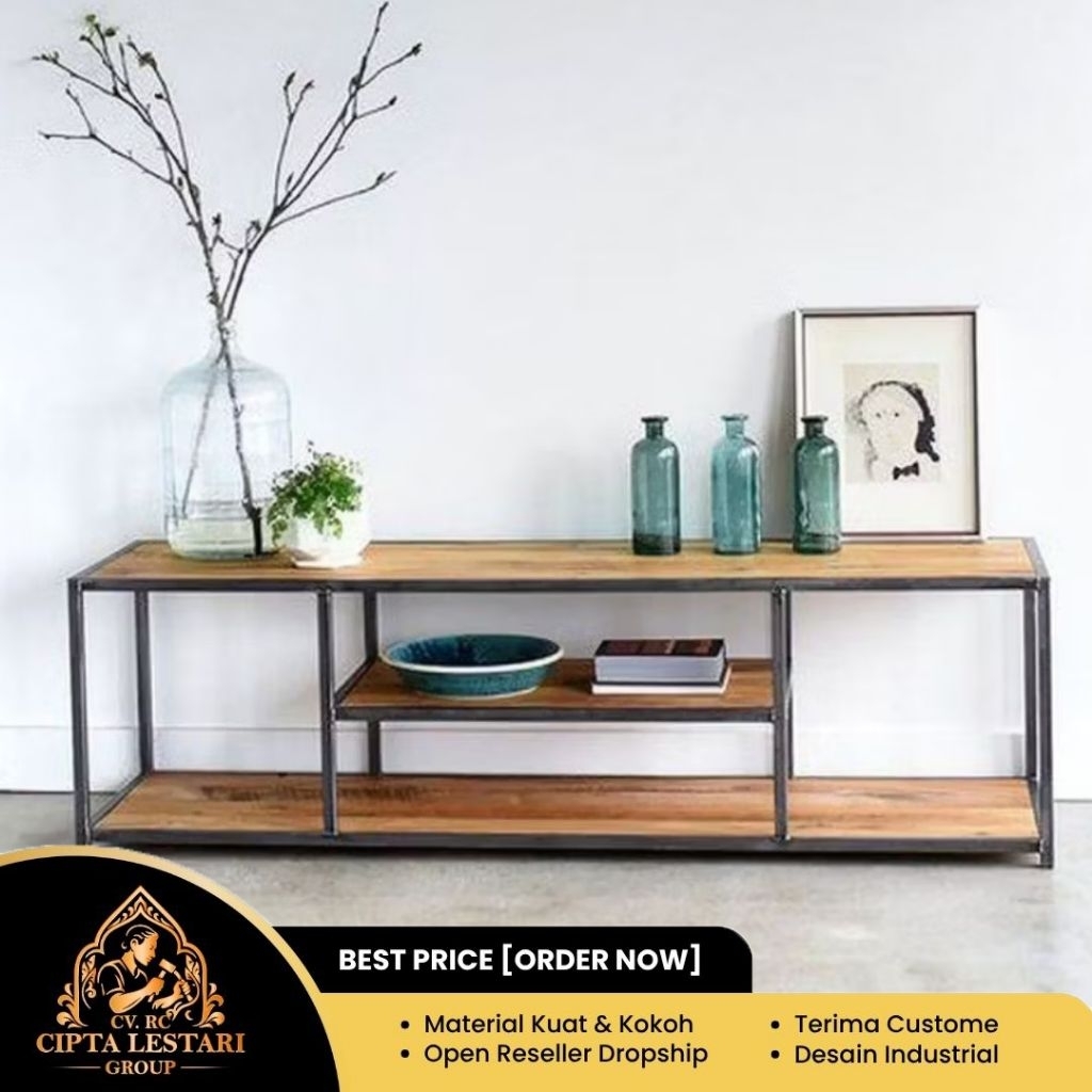 Bupet Tv | Meja Tv Panjang Industrial