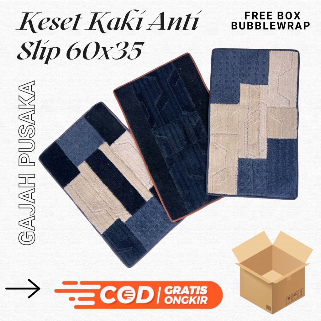 Keset Kaki Tebal Anti Slip Ukuran 60cm x 35cm