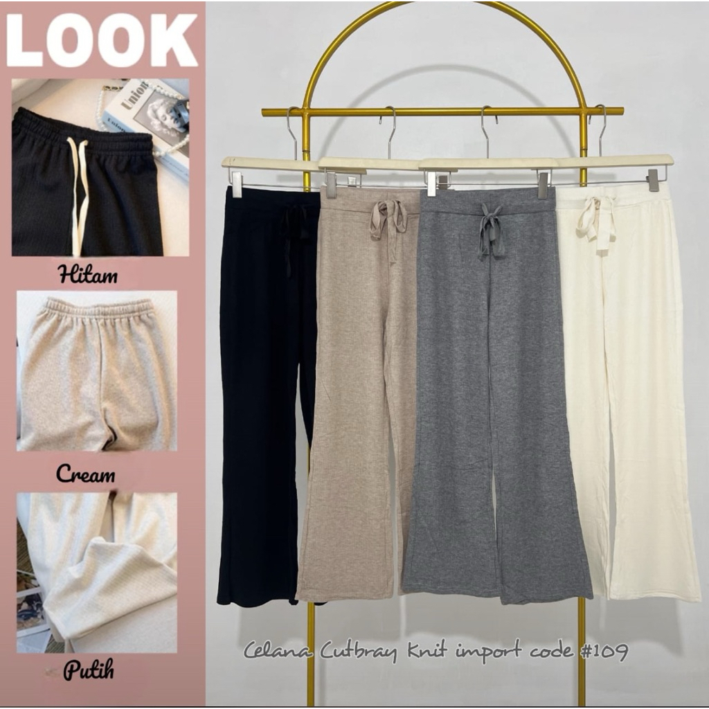 Celana Cutbray Knit | Kulot Cutbray Rajut | Celana knit Import