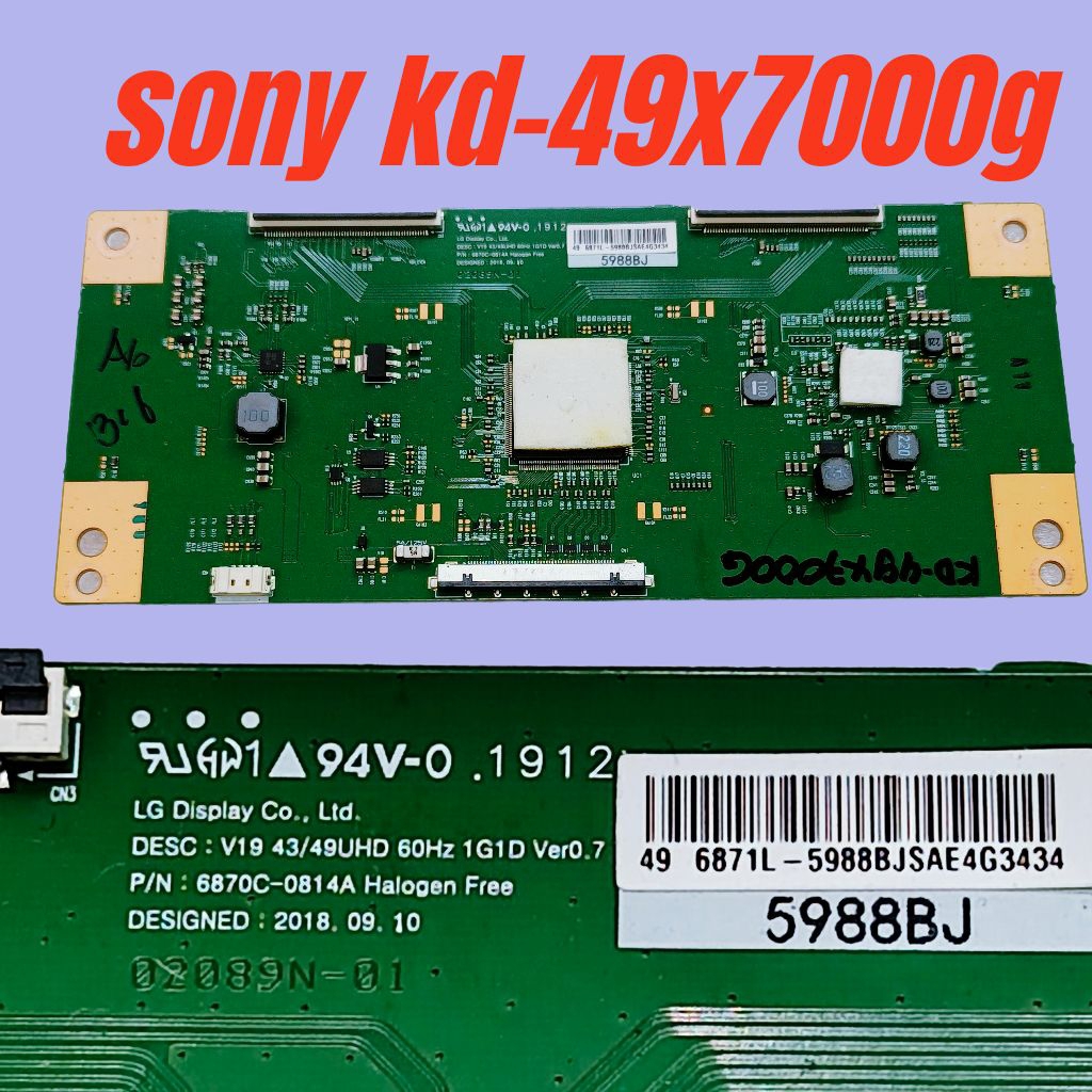 t con tv sony kd-49x700G - tkon tv sony kd-49x7000g - timing control tv sony kd-49x7000G