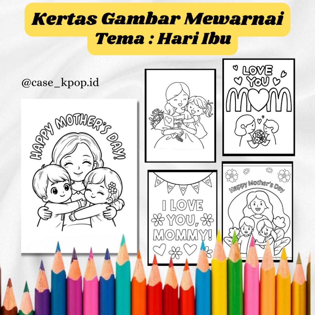 

20 LEMBAR KERTAS MEWARNAI ANAK TEMA HARI IBU/FAMILY (READY LANGSUNG KIRIM)