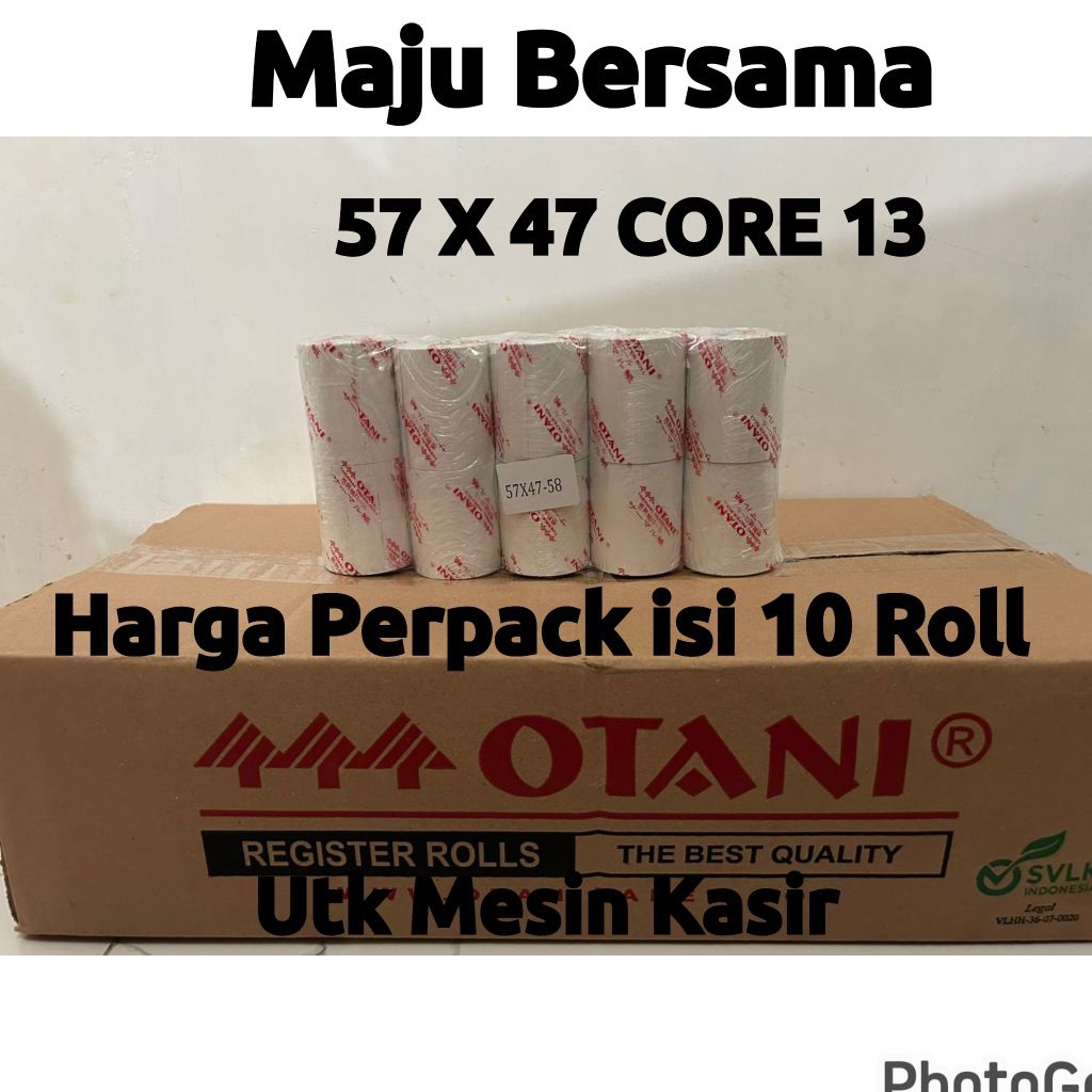 

Kertas Struk Thermal 57x47 Core 13 Merk Otani 1Pack isi 10Roll