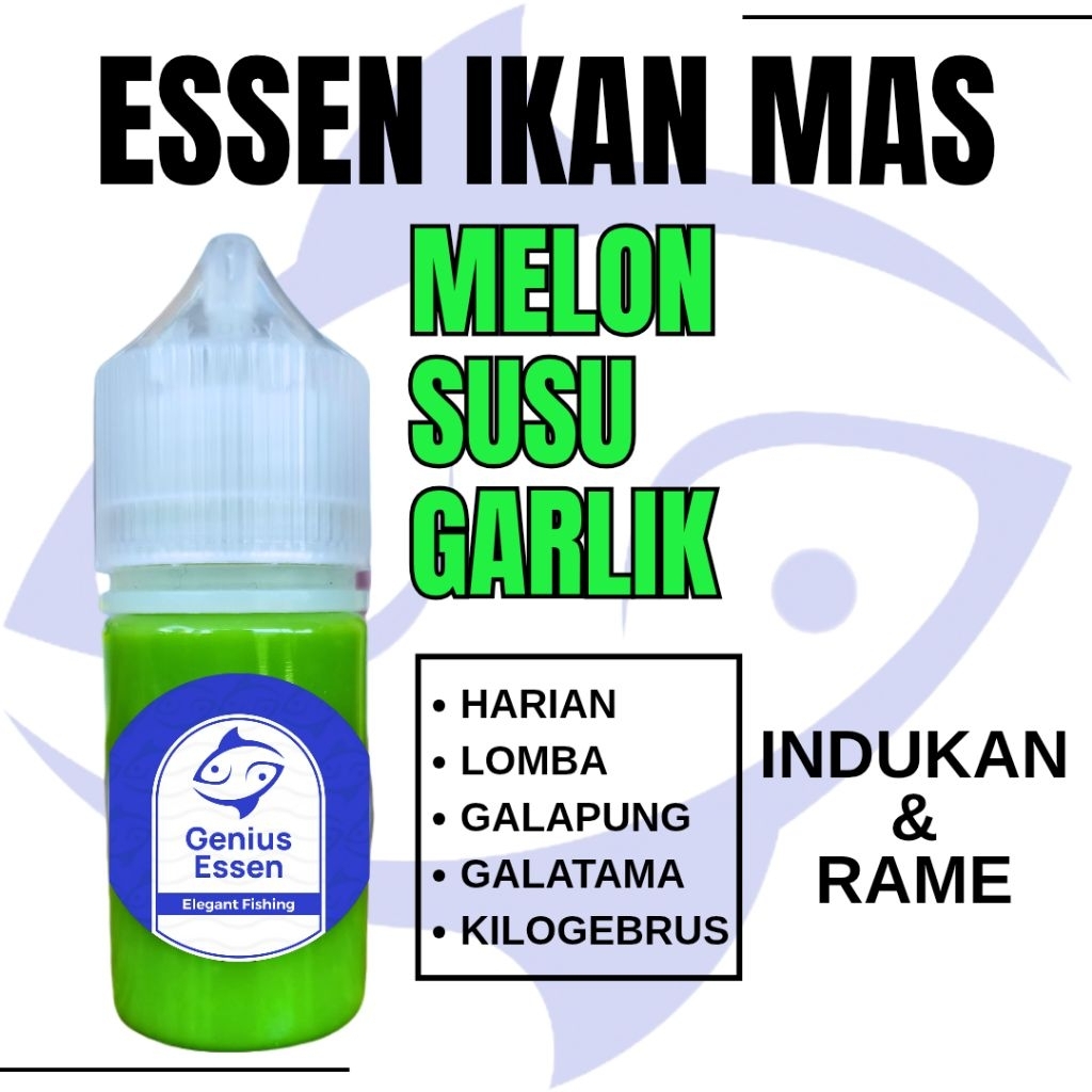 ESSEN IKAN MAS AROMA MELON SUSU GARLIK essen ikan mas harian essen ikan mas lomba essen ikan mas gal