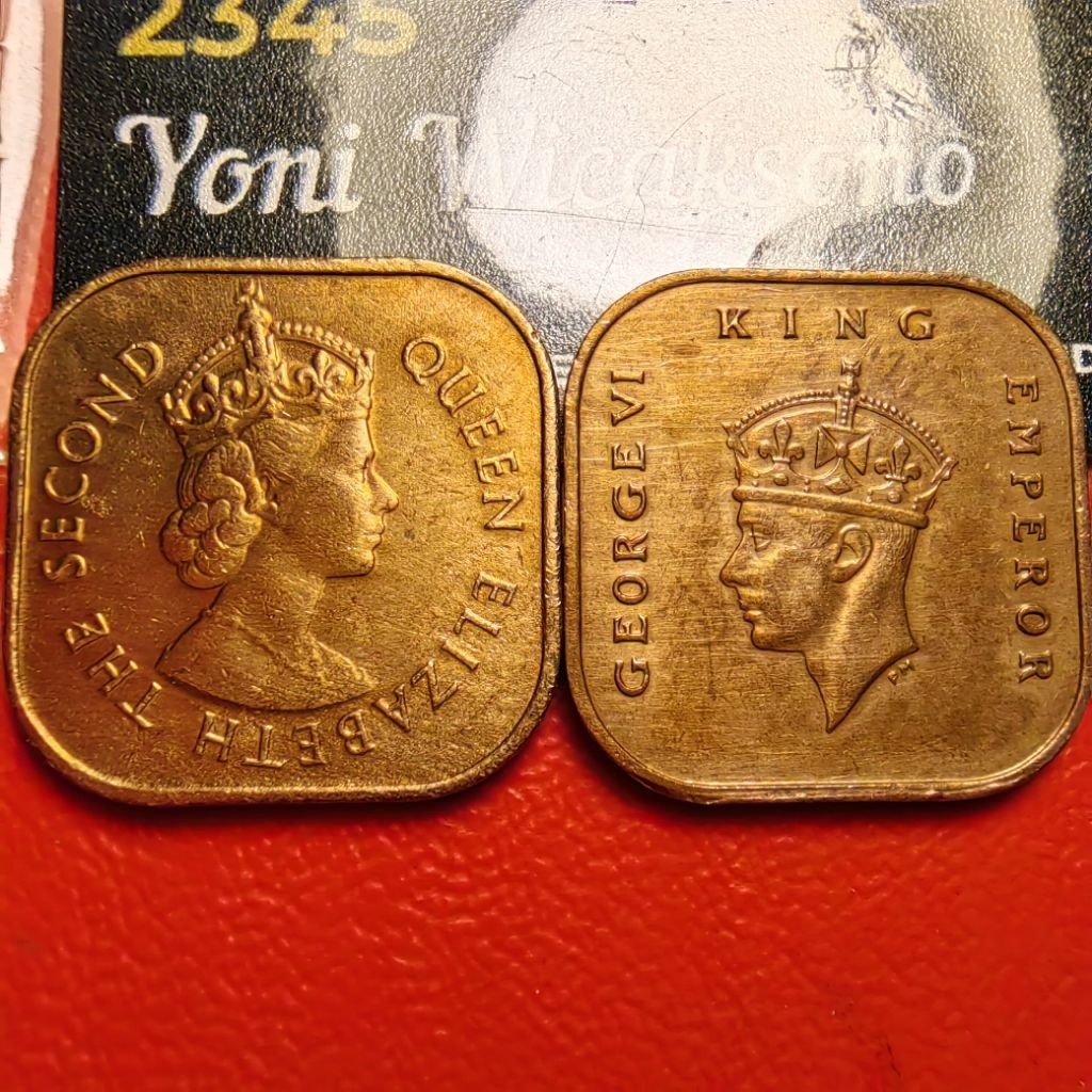 1 cent malaya king george VI dan queen Elizabeth ASLI