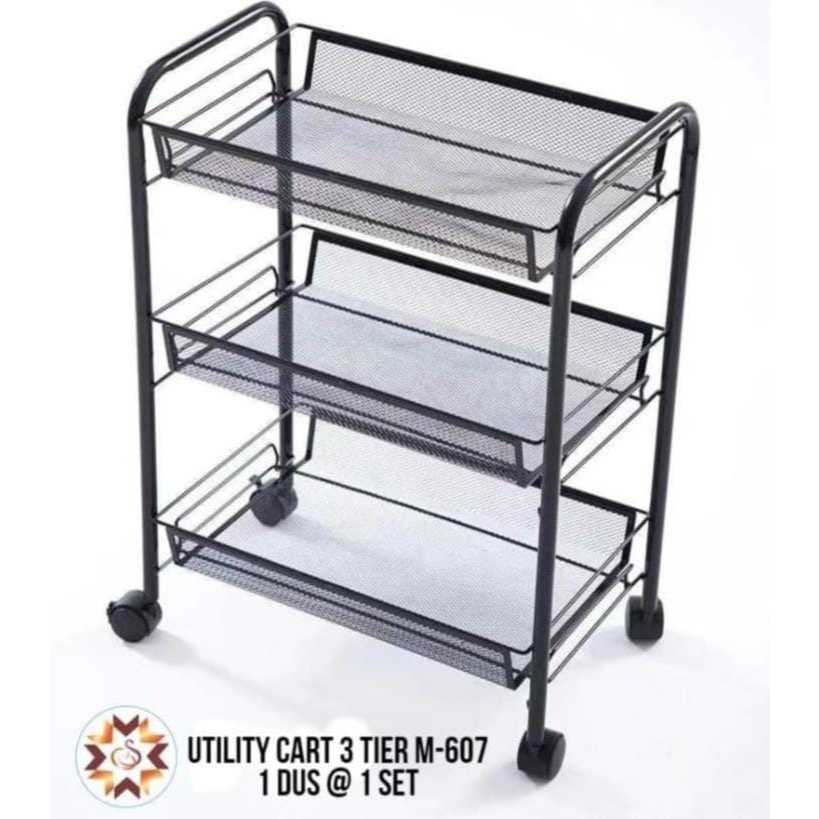 HORNAVAN TROLI 3 SUSUN DENGAN RODA/ RAK SUSUN DAPUR / RAK DENGAN RODA TERMURAH/ TROLI SUSUN