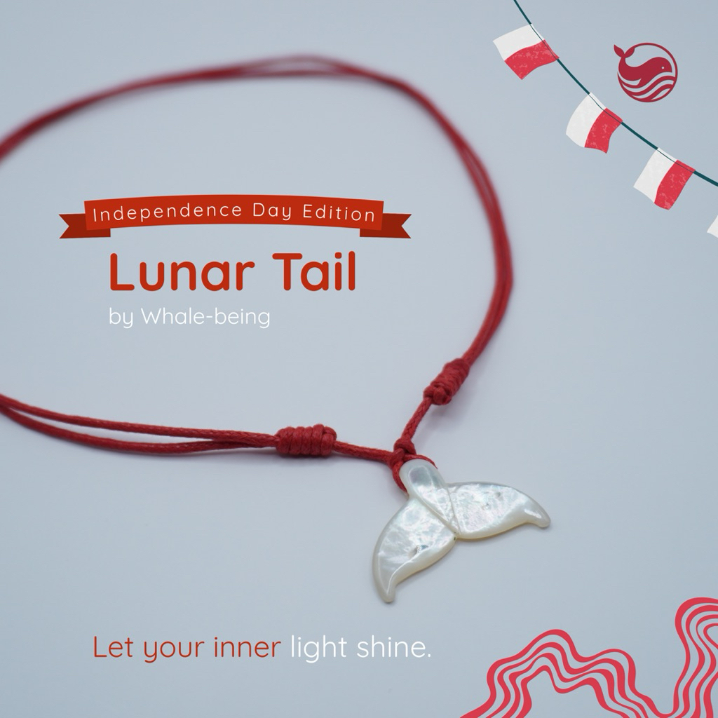 Whale-being Tail Necklace - Lunar Tail Independence Day Edition / Kalung Whale Tail / Kalung Ekor Pa