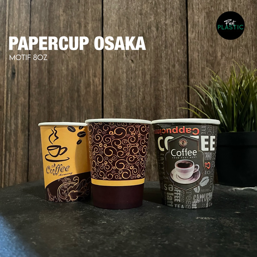 Paper Cup Kopi Motif 8oz