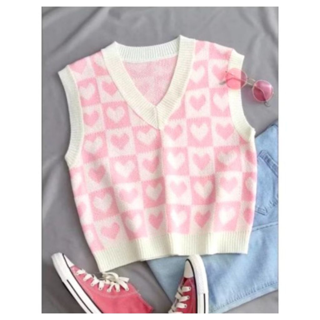 vest rajut komputer crop top lovely wanita korean#rompi Rajut Wanita#crop Top