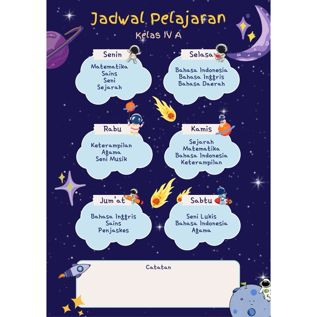 

jasa cetak jadwal pelajaran custom