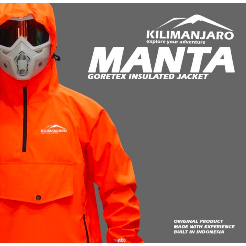 Jaket Anorak Goretex Kilimanjaro Manta 3 Layer Waterproof - Jaket Kilimanjaro Goretex - Orange, M