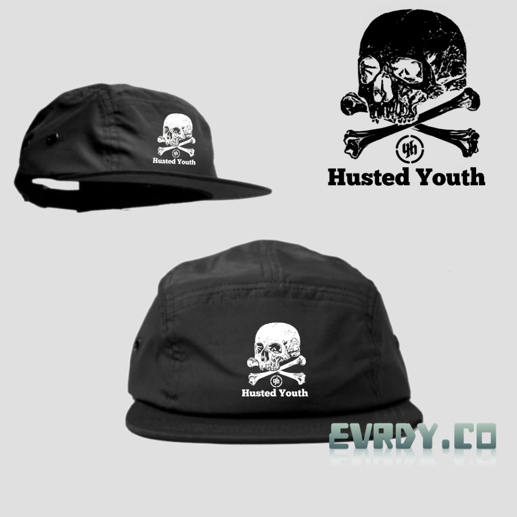 Topi Five Panel Husted Youth Logo | Topi 5 Panel Casual Dewasa
