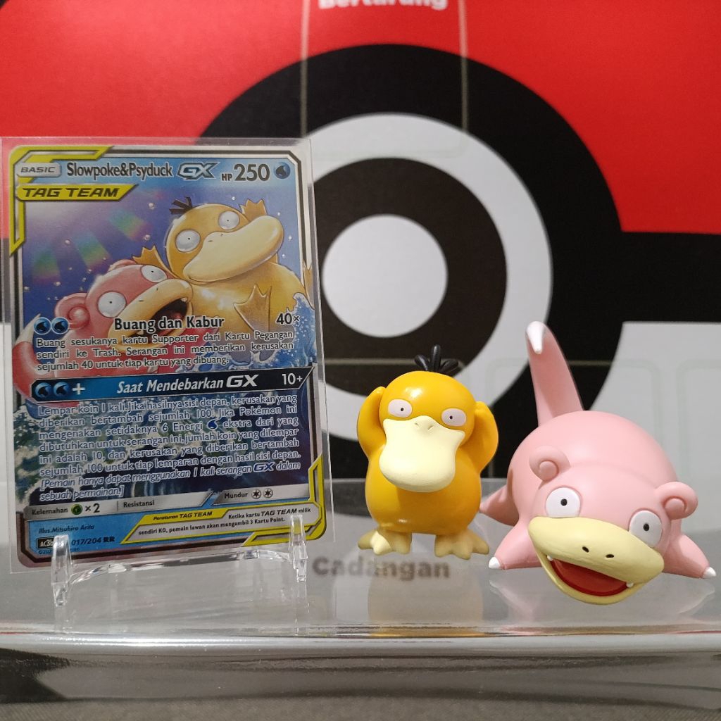 Kartu TCG Pokemon Indonesia Koleksi Tag Team 2020 Sun & Moon Trading Card Game : Slowpoke & Psyduck 
