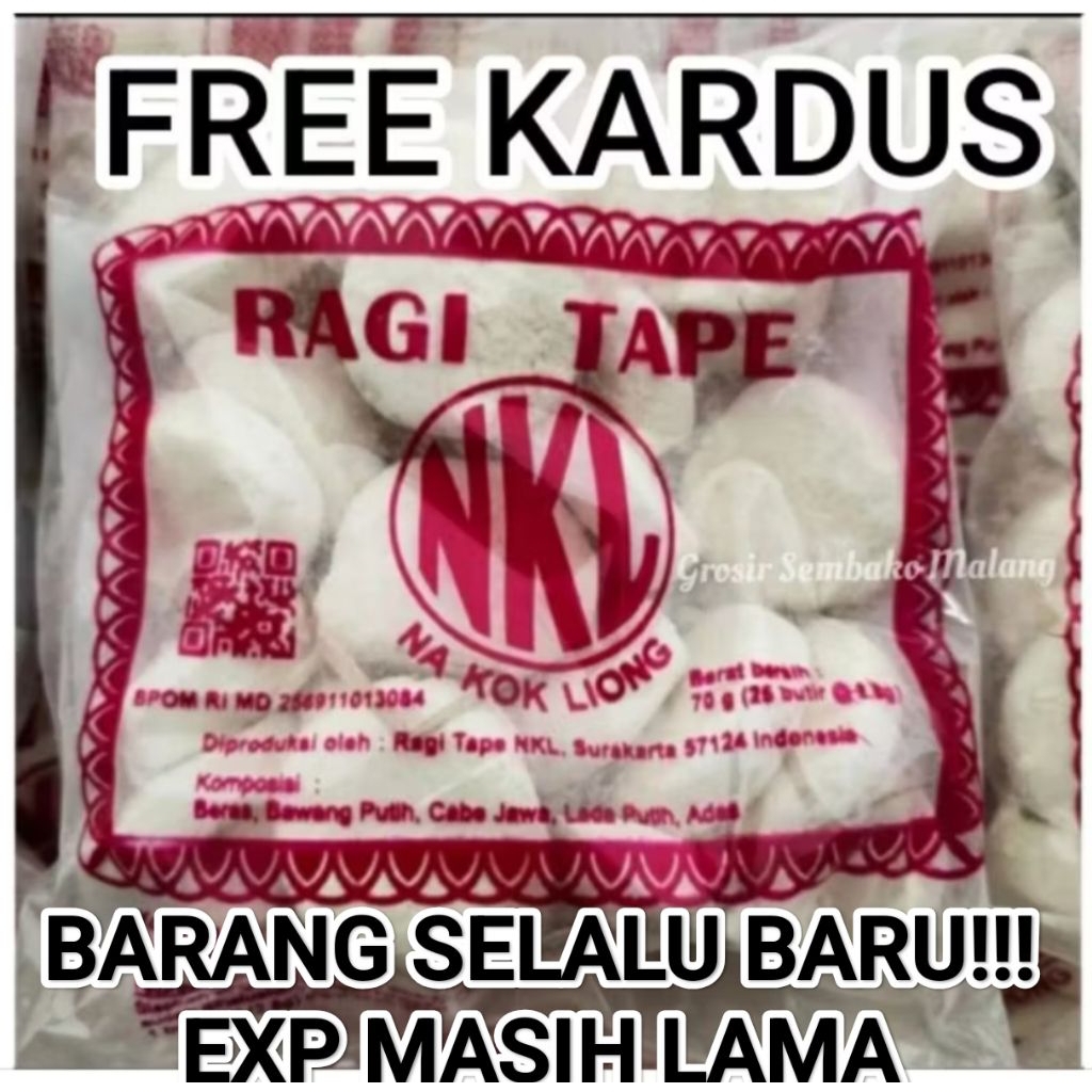 

RAGI TAPE NKL 70 gr / RAGI NKL ORIGINAL / RAGI NA KOK LIONG / FERMENTASI TAPE SINGKONG