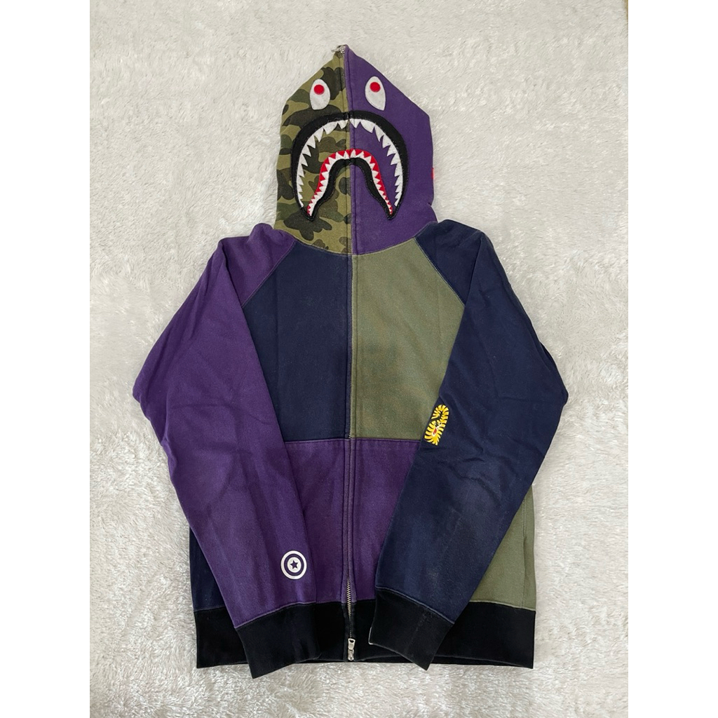Bape Full zip hoodie crazy color original 100%