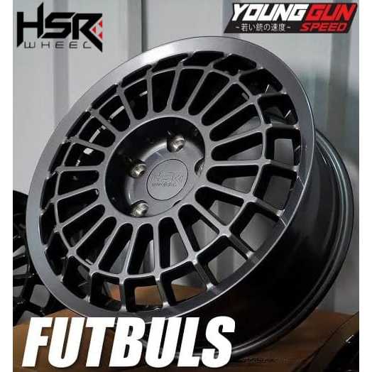 velg mobil racing r14 full black  hsr futbuls ring 14x5,5 lubang baut 4 velg murah velg modifikasi