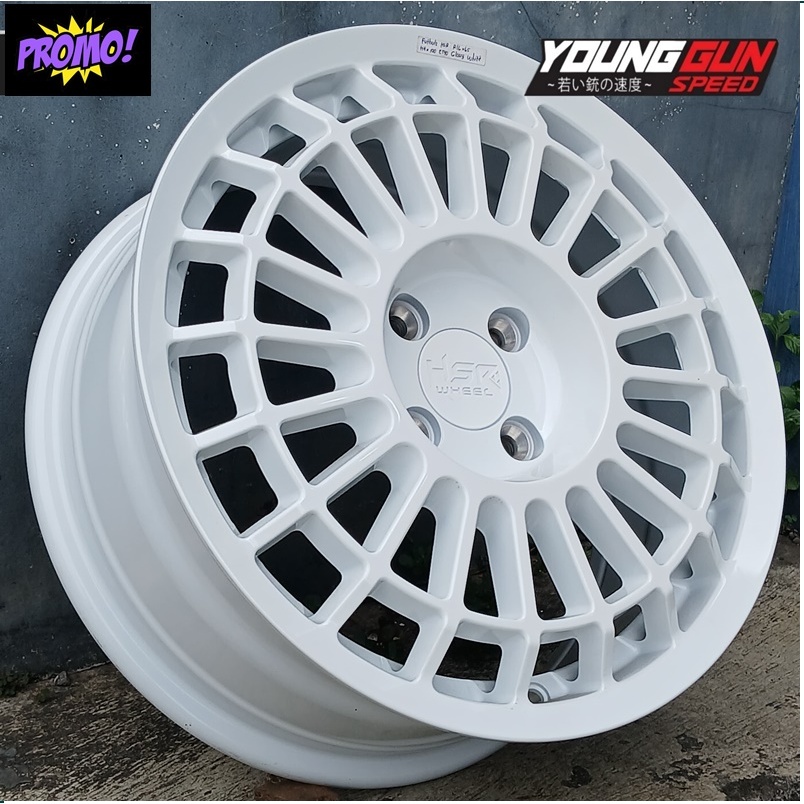 velg mobil racing r14 hsr futbuls ring 14x5,5 lubang 4 warna putih