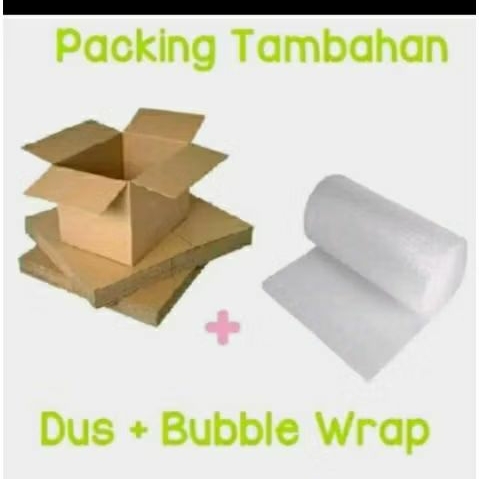 

Packing Tambahan Dus + Bubble Wrap untuk Keamanan Barang