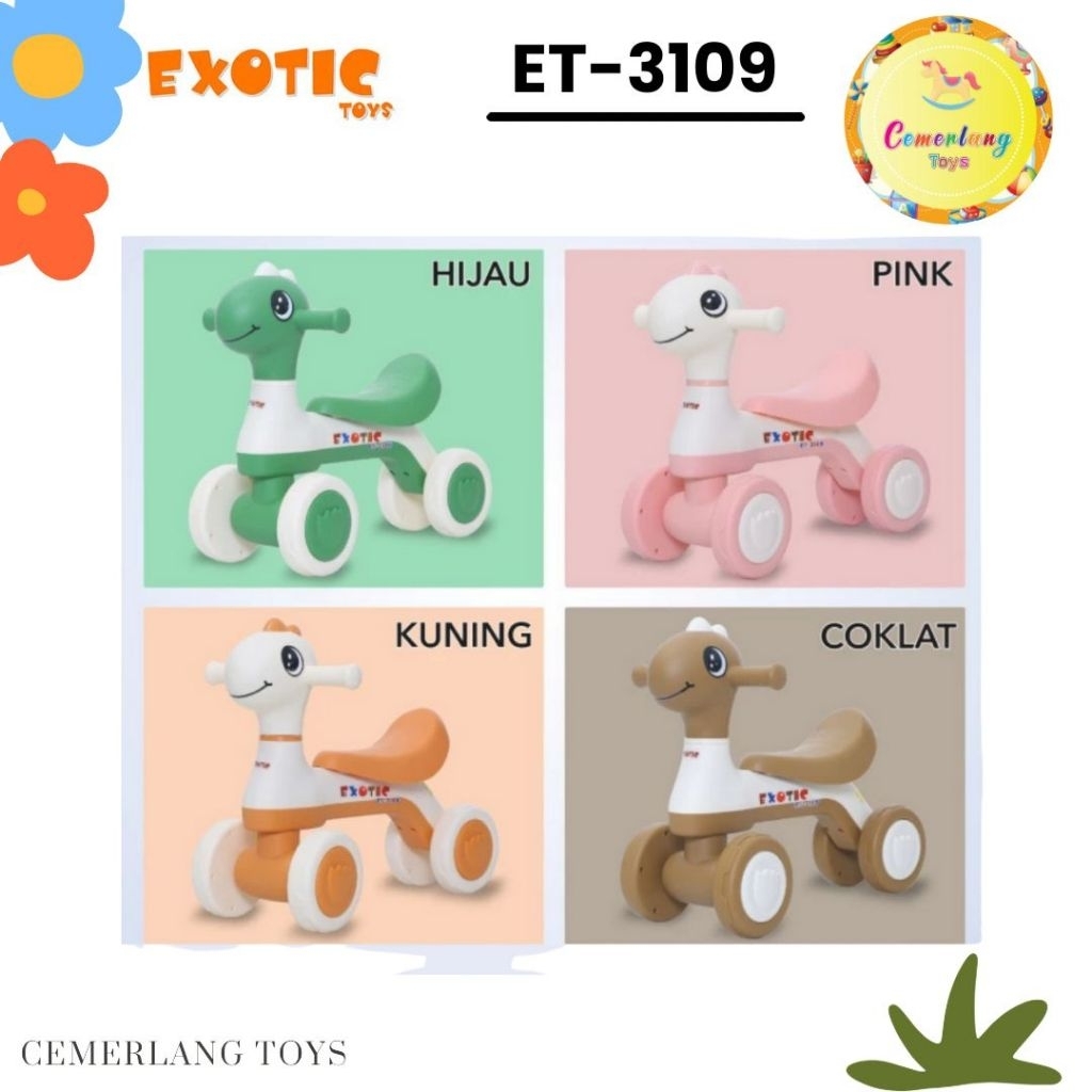 BALANCE BIKE EXOTIC ET-3109 RIDE ON KARAKTER DINO